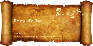 Rozs Ábel névjegykártya
