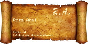 Rozs Ábel névjegykártya